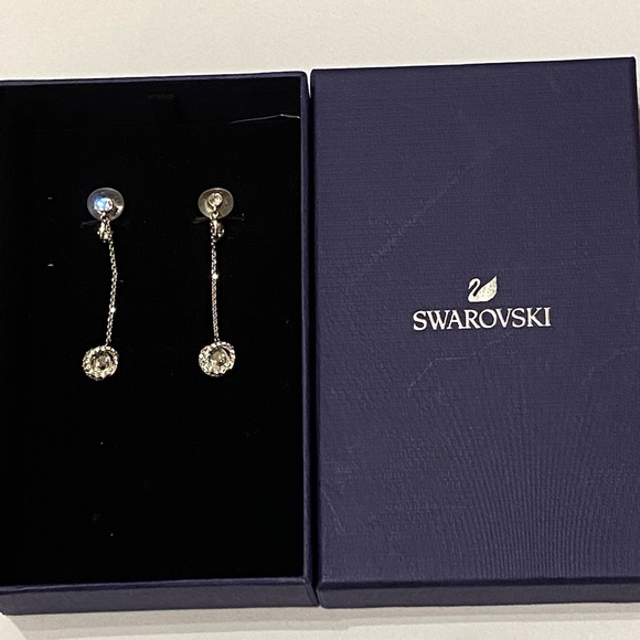 Swarovski Generation Clip Earrings White Rhodium Plated - Picture 6 of 7